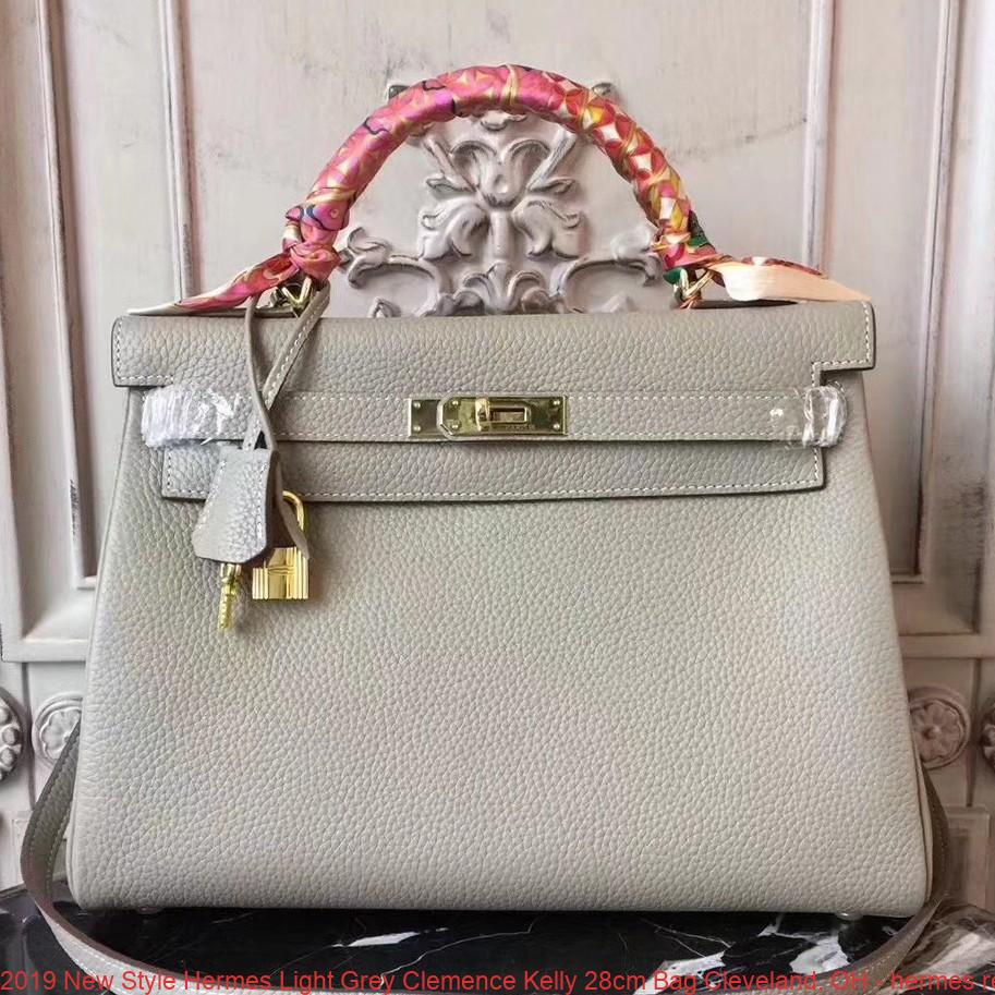 2019 New Style Hermes Light Grey Clemence Kelly 28cm Bag Cleveland, OH ...